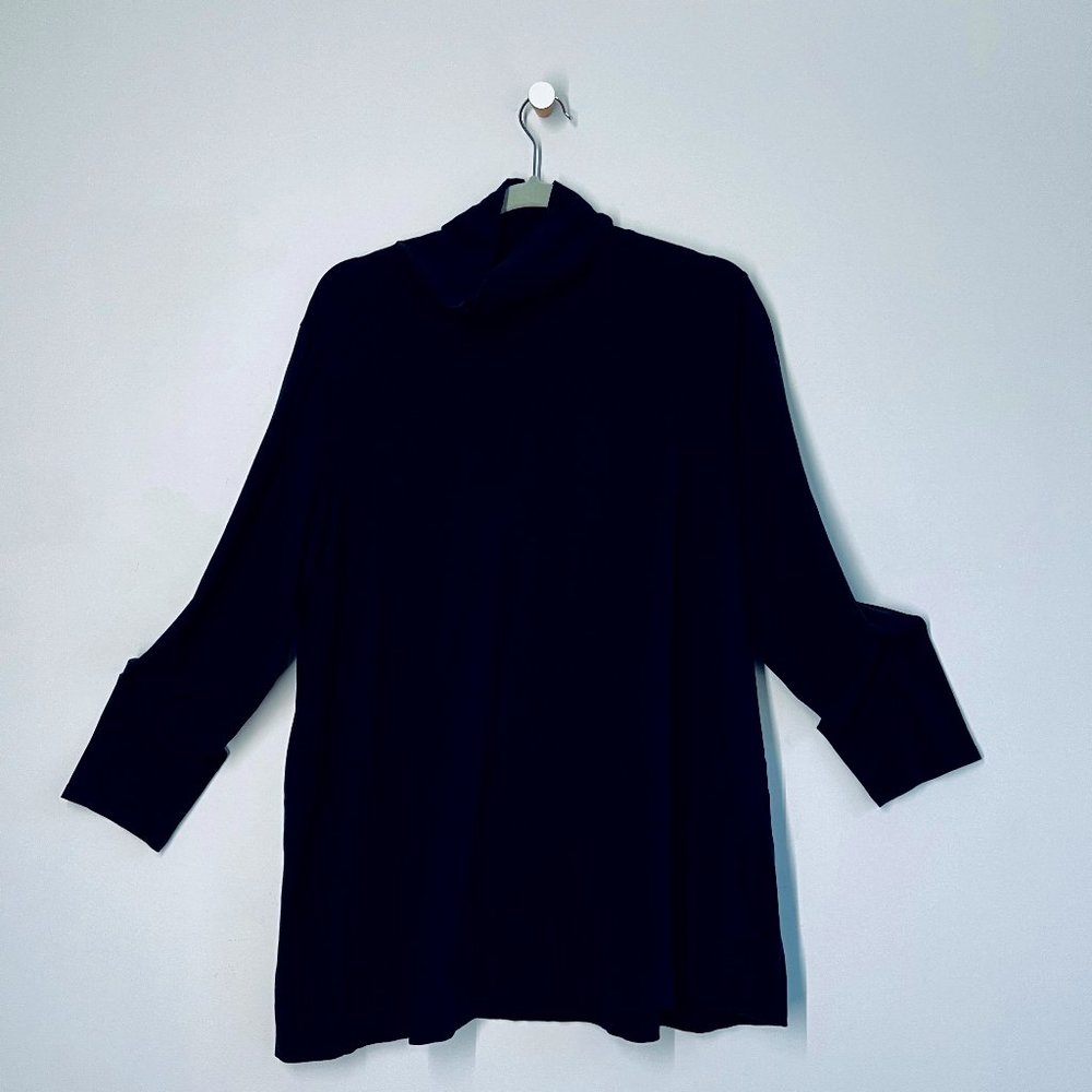 J Jill - Luxe Supima Turtleneck Tunic - Black - 2X
